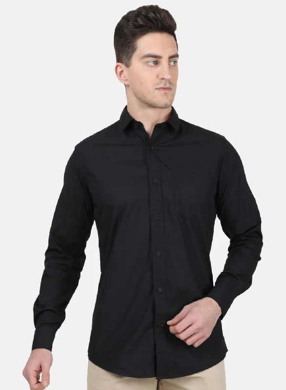 Men's Linen Blend Casual Shirts with Roll - Up Sleeves for a Summer Beach LookMens Black Solid Shirt Men's Linen Blend Casual Shirts with Roll - Up Sleeves for a Summer Beach LookMens Black Solid Shirt