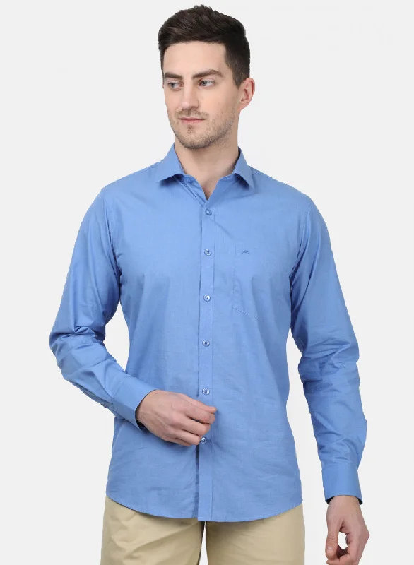 Men's Slim - Fit Printed Floral Casual Shirts in Pastel Colors for a Spring - Inspired VibeMens Blue Solid Shirts Men's Slim - Fit Printed Floral Casual Shirts in Pastel Colors for a Spring - Inspired VibeMens Blue Solid Shirts