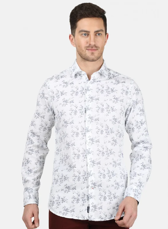 Men's Sustainable Recycled Material Casual Shirts for Eco - Conscious ConsumersMens White Printed Shirt Men's Sustainable Recycled Material Casual Shirts for Eco - Conscious ConsumersMens White Printed Shirt