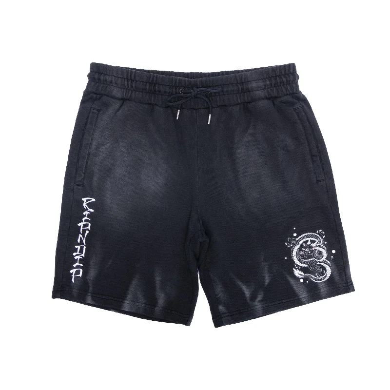 Men's camo print cargo shorts for outdoor adventuresMystic Jerm Sweatshorts (Black Faded Wash) Men's camo print cargo shorts for outdoor adventuresMystic Jerm Sweatshorts (Black Faded Wash)