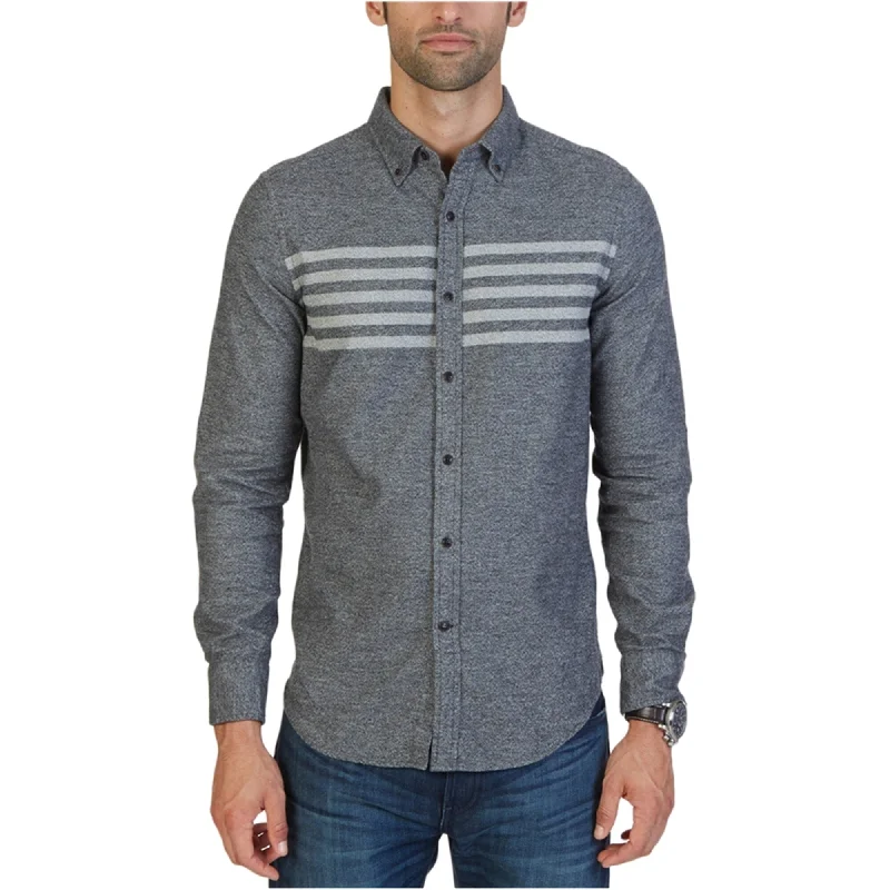 Men's Thermal - Lined Casual Shirts in Black for Added Warmth in Cold WeatherNautica Mens Long Sleeve Stripe Button Up Shirt, Black, Small Men's Thermal - Lined Casual Shirts in Black for Added Warmth in Cold WeatherNautica Mens Long Sleeve Stripe Button Up Shirt, Black, Small