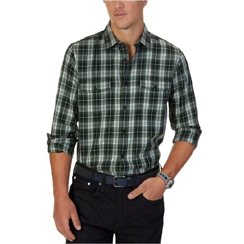 Men's Moisture - Wicking Performance Fabric Casual Shirts for Outdoor ActivitiesNautica Mens Plaid Button Up Shirt, Green, Small Men's Moisture - Wicking Performance Fabric Casual Shirts for Outdoor ActivitiesNautica Mens Plaid Button Up Shirt, Green, Small