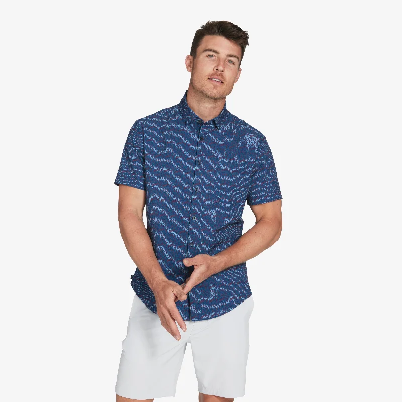 Men's Two - Tone Contrast Panel Casual Shirts in White and Navy for a Stylish and Eye - Catching DesignNavy Red Vertical Linear Print Men's Two - Tone Contrast Panel Casual Shirts in White and Navy for a Stylish and Eye - Catching DesignNavy Red Vertical Linear Print