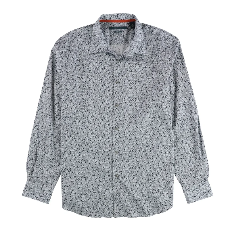 Men's Button - Down Oxford Casual Shirts in Crisp White for a Classic and Versatile StylePerry Ellis Mens Leaf Button Up Shirt, Blue, X-Large Men's Button - Down Oxford Casual Shirts in Crisp White for a Classic and Versatile StylePerry Ellis Mens Leaf Button Up Shirt, Blue, X-Large