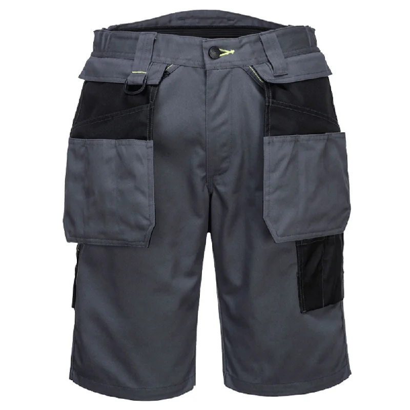 Men's distressed cotton shorts for a bohemian - inspired stylePortwest PW345 PW3 Holster Pocket Work Shorts Various Colours Men's distressed cotton shorts for a bohemian - inspired stylePortwest PW345 PW3 Holster Pocket Work Shorts Various Colours
