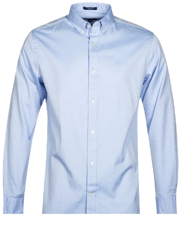 Men's Organic Cotton Casual Shirts with a Soft Handfeel for Everyday ComfortRegular Pinpoint Oxford Buttondown Capri Blue