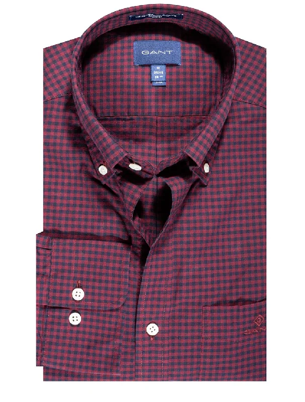 Men's Slim - Fit Printed Floral Casual Shirts in Pastel Colors for a Spring - Inspired VibeRegular Fit Blue 2-Color Gingham Broadcloth Shirt Port Red Men's Slim - Fit Printed Floral Casual Shirts in Pastel Colors for a Spring - Inspired VibeRegular Fit Blue 2-Color Gingham Broadcloth Shirt Port Red