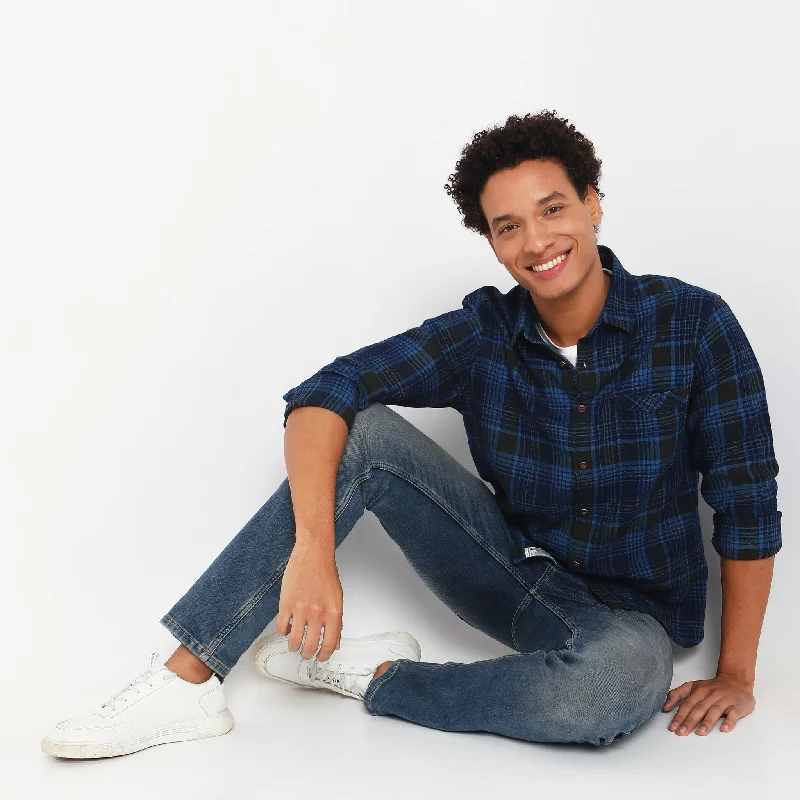 Men's Sustainable Recycled Material Casual Shirts for Eco - Conscious ConsumersRegular Fit Checkered Shirt Men's Sustainable Recycled Material Casual Shirts for Eco - Conscious ConsumersRegular Fit Checkered Shirt