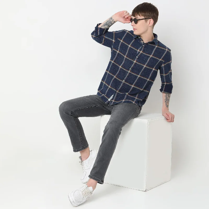 Men's Two - Tone Contrast Panel Casual Shirts in White and Navy for a Stylish and Eye - Catching DesignCruiser® Authentic Indigo Regular Fit Shirt Classic Checks Perfect Denim Companion Men's Two - Tone Contrast Panel Casual Shirts in White and Navy for a Stylish and Eye - Catching DesignCruiser® Authentic Indigo Regular Fit Shirt Classic Checks Perfect Denim Companion