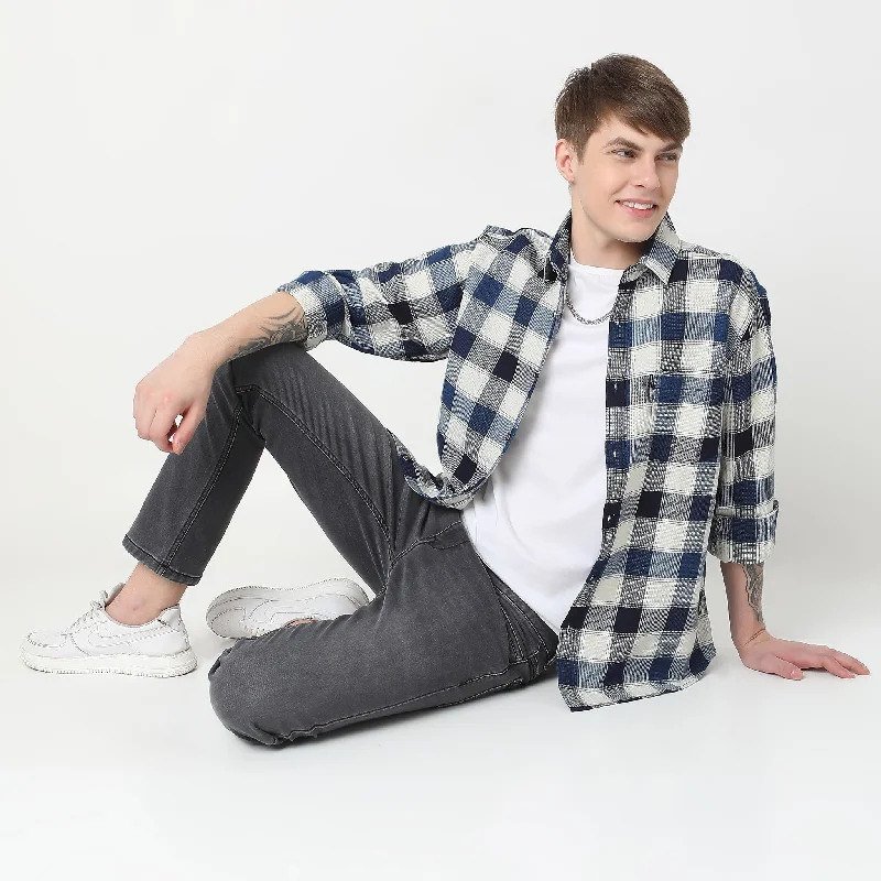 Men's Sustainable Recycled Material Casual Shirts for Eco - Conscious ConsumersCruiser® Authentic Indigo Regular Fit Shirt Classic Checks Original Style Men's Sustainable Recycled Material Casual Shirts for Eco - Conscious ConsumersCruiser® Authentic Indigo Regular Fit Shirt Classic Checks Original Style