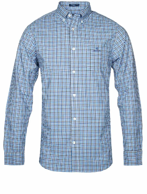 Men's Two - Tone Contrast Panel Casual Shirts in White and Navy for a Stylish and Eye - Catching DesignRegular Fit 3-Color Gingham Broadcloth Shirt College Blue Men's Two - Tone Contrast Panel Casual Shirts in White and Navy for a Stylish and Eye - Catching DesignRegular Fit 3-Color Gingham Broadcloth Shirt College Blue