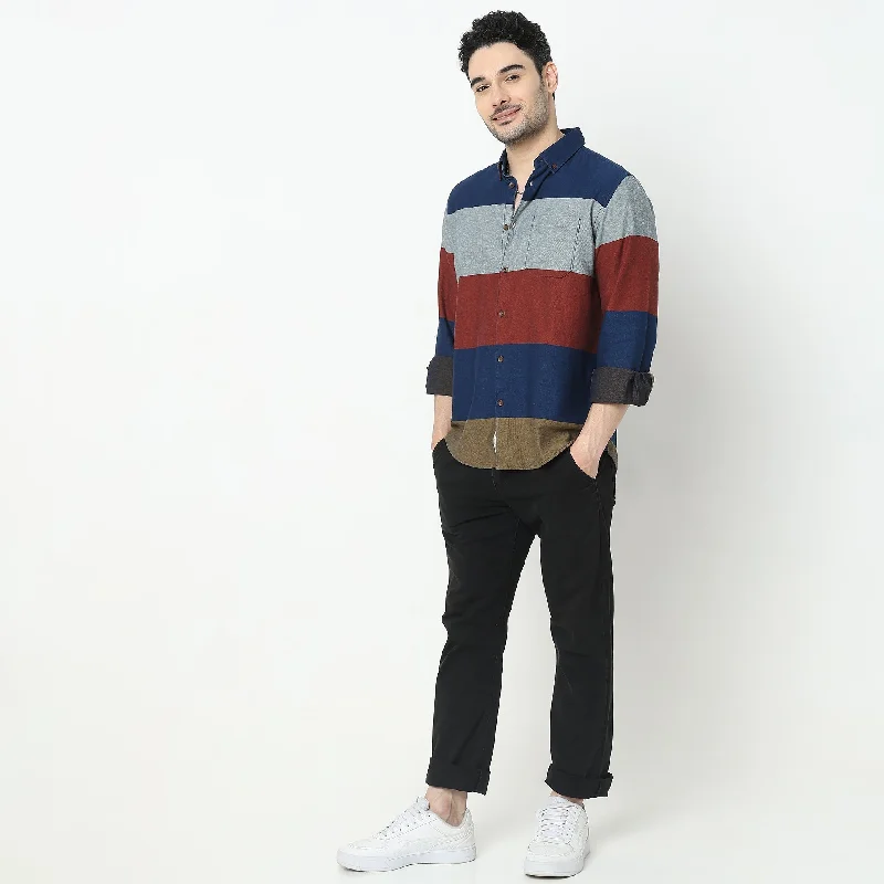 Men's Linen Blend Casual Shirts with Roll - Up Sleeves for a Summer Beach LookRegular Fit Striped Shirt Men's Linen Blend Casual Shirts with Roll - Up Sleeves for a Summer Beach LookRegular Fit Striped Shirt
