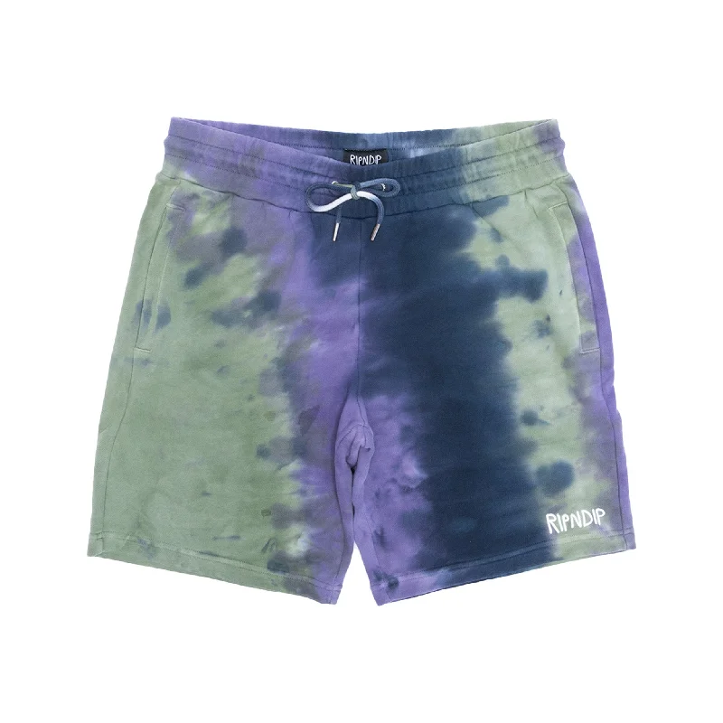Men's camo print cargo shorts for outdoor adventuresRipndip Rubber Logo Sweatshorts (Sage/Slate Tie Dye) Men's camo print cargo shorts for outdoor adventuresRipndip Rubber Logo Sweatshorts (Sage/Slate Tie Dye)