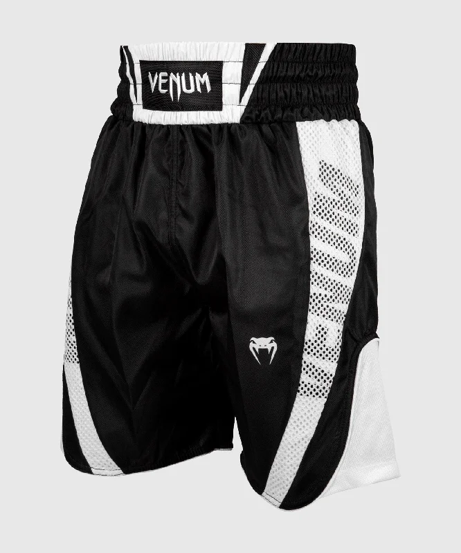 Men's flat - front chino shorts for semi - formal summer eventsShort de boxe Venum Elite - Noir/Blanc Men's flat - front chino shorts for semi - formal summer eventsShort de boxe Venum Elite - Noir/Blanc