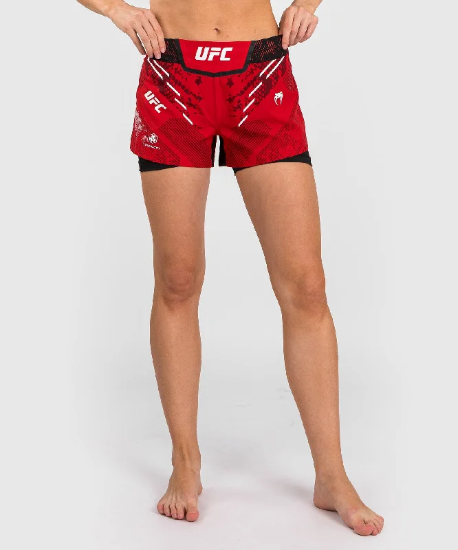 Men's wide - leg linen blend shorts for a relaxed beachside vibeShorts de Combat pour Femmes UFC Adrenaline by Venum Authentic Fight Night - Rouge Men's wide - leg linen blend shorts for a relaxed beachside vibeShorts de Combat pour Femmes UFC Adrenaline by Venum Authentic Fight Night - Rouge