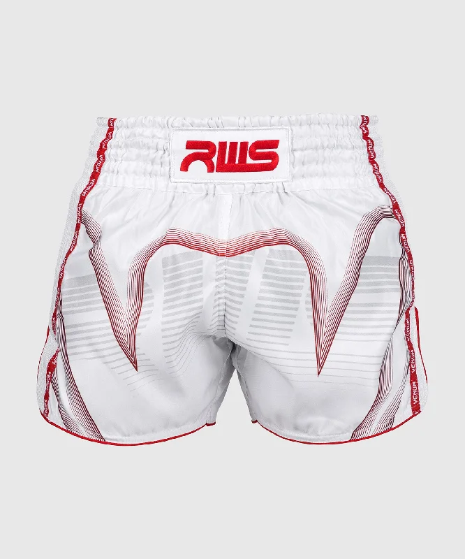 Men's neon - colored athletic shorts for high - visibility workoutsShort de Muay Thai RWS x Venum - Blanc Men's neon - colored athletic shorts for high - visibility workoutsShort de Muay Thai RWS x Venum - Blanc