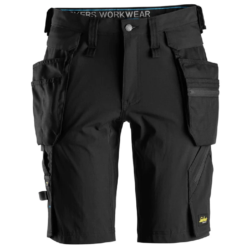 Men's drawstring casual linen shorts for a laid - back summer lookSnickers 6108 LiteWork, Detachable Holster Pockets Work Shorts Various Colours
