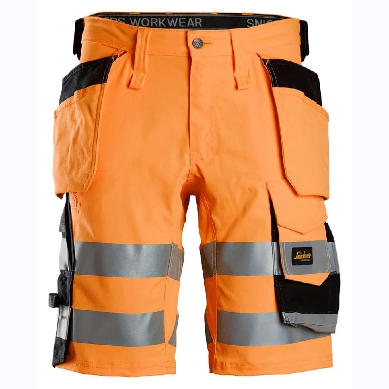Men's button - fly denim work shorts for durability on the jobSnickers 6135 Hi-Vis Class 1 Stretch Work Shorts Holster Pockets Men's button - fly denim work shorts for durability on the jobSnickers 6135 Hi-Vis Class 1 Stretch Work Shorts Holster Pockets
