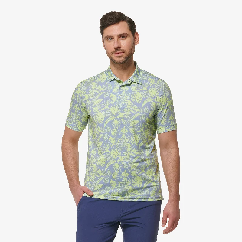Men's Moisture - Wicking Performance Fabric Casual Shirts for Outdoor ActivitiesSunny Lime Palm Print Men's Moisture - Wicking Performance Fabric Casual Shirts for Outdoor ActivitiesSunny Lime Palm Print