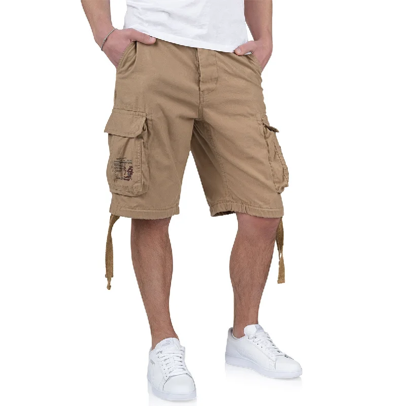 Men's pleated front twill shorts for a classic and sophisticated appearanceSurplus Airborne Vintage Shorts Beige Men's pleated front twill shorts for a classic and sophisticated appearanceSurplus Airborne Vintage Shorts Beige