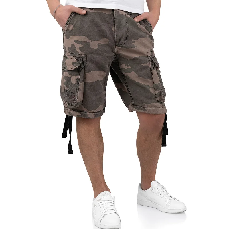Men's floral print silk blend shorts for a unique night - out lookSurplus Airborne Vintage Shorts Black Camo Men's floral print silk blend shorts for a unique night - out lookSurplus Airborne Vintage Shorts Black Camo