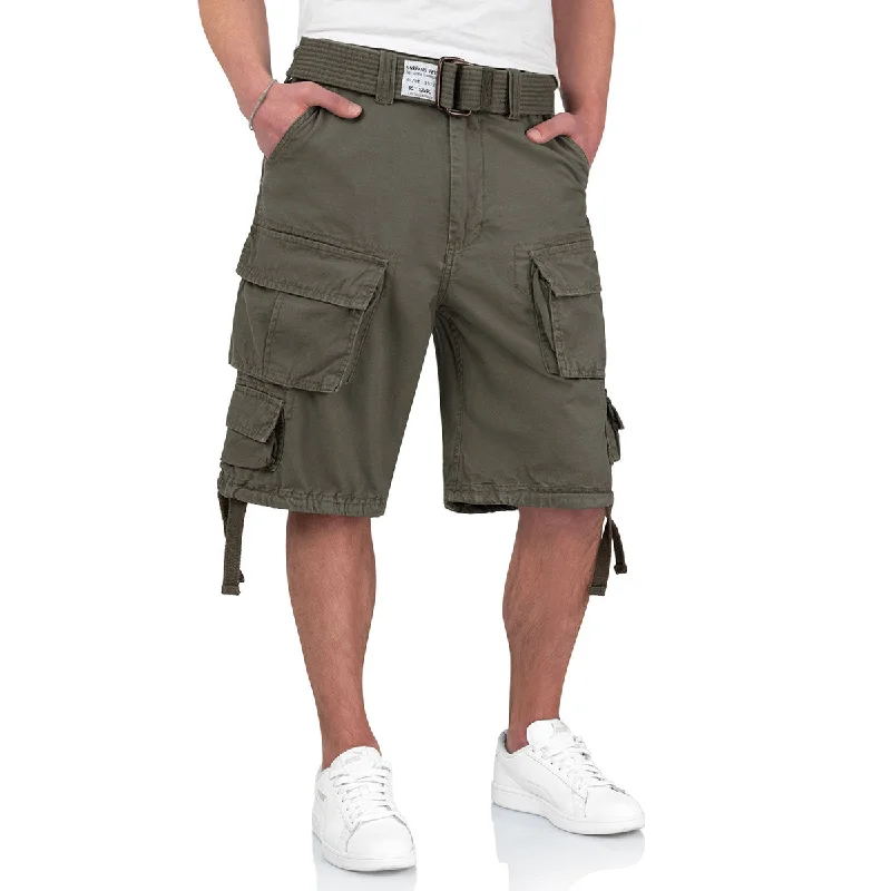 Men's wide - leg linen blend shorts for a relaxed beachside vibeSurplus Division Shorts Olive Green Men's wide - leg linen blend shorts for a relaxed beachside vibeSurplus Division Shorts Olive Green