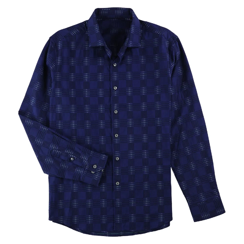 Men's Retro - Style Hawaiian Print Casual Shirts in Bold Patterns for a Tropical VacationTasso Elba Mens Harry Plaid Button Up Shirt, Blue, Small Men's Retro - Style Hawaiian Print Casual Shirts in Bold Patterns for a Tropical VacationTasso Elba Mens Harry Plaid Button Up Shirt, Blue, Small