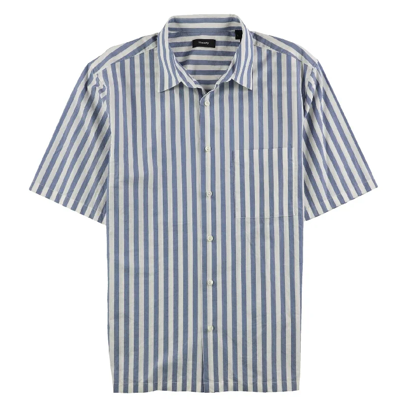 Men's Retro - Style Hawaiian Print Casual Shirts in Bold Patterns for a Tropical VacationTheory Mens Bruner Lounge Button Up Shirt, Blue, Large Men's Retro - Style Hawaiian Print Casual Shirts in Bold Patterns for a Tropical VacationTheory Mens Bruner Lounge Button Up Shirt, Blue, Large