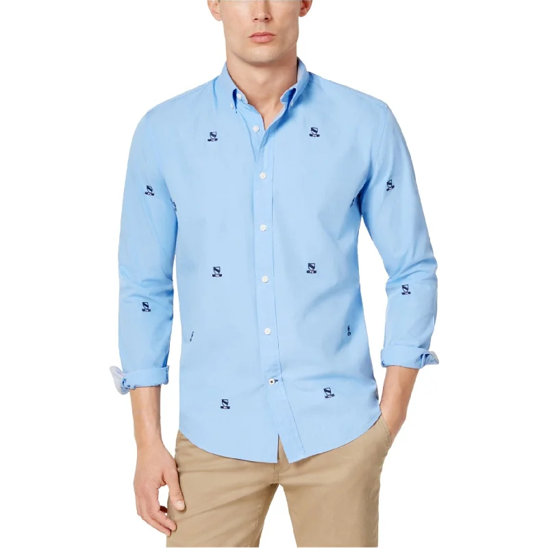 Men's Button - Down Oxford Casual Shirts in Crisp White for a Classic and Versatile StyleTommy Hilfiger Mens Johnson Crest Critter Button Up Shirt, Blue, X-Large Men's Button - Down Oxford Casual Shirts in Crisp White for a Classic and Versatile StyleTommy Hilfiger Mens Johnson Crest Critter Button Up Shirt, Blue, X-Large