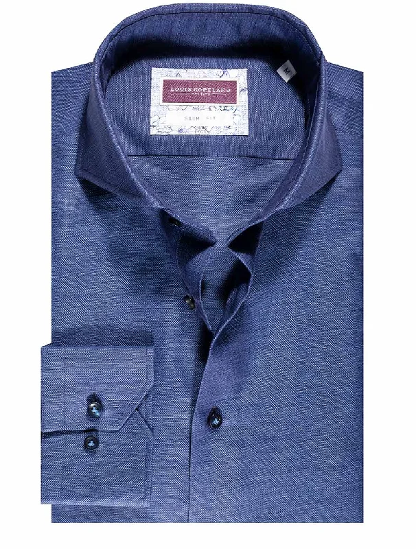 Men's Linen Blend Casual Shirts with Roll - Up Sleeves for a Summer Beach LookVolga Linen Mix Slim Fit Shirt Navy Men's Linen Blend Casual Shirts with Roll - Up Sleeves for a Summer Beach LookVolga Linen Mix Slim Fit Shirt Navy