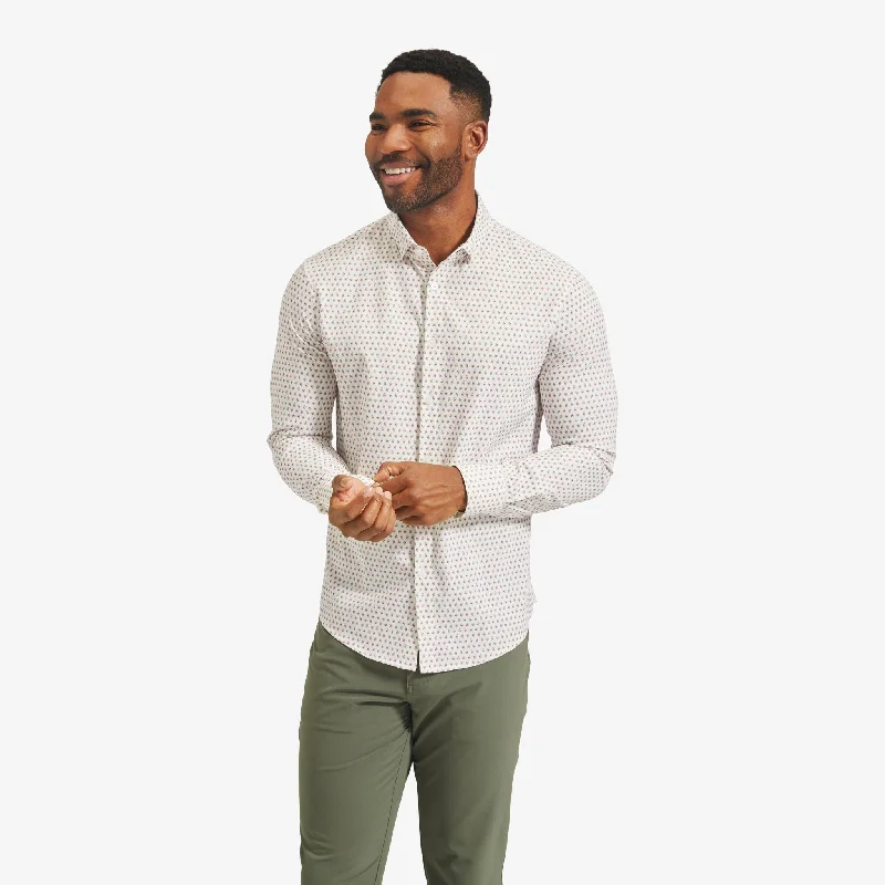 Men's Embroidered Detail Casual Shirts in Beige for a Touch of EleganceWhite Pink Geo Floral Print Men's Embroidered Detail Casual Shirts in Beige for a Touch of EleganceWhite Pink Geo Floral Print