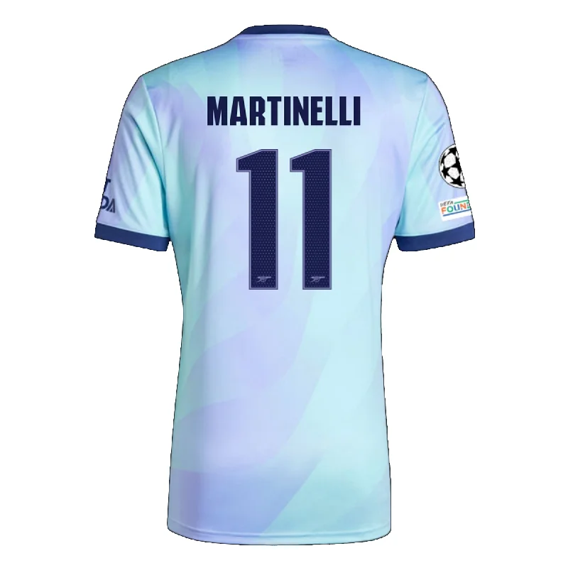 Men's NBA Authentic Team Jerseys in Official Team Colors for True Basketball Fansadidas Arsenal Gabriel Martinelli Third Jersey w/ Champions League Patches 24/25 (Clear Aqua/Light Flash Purple)