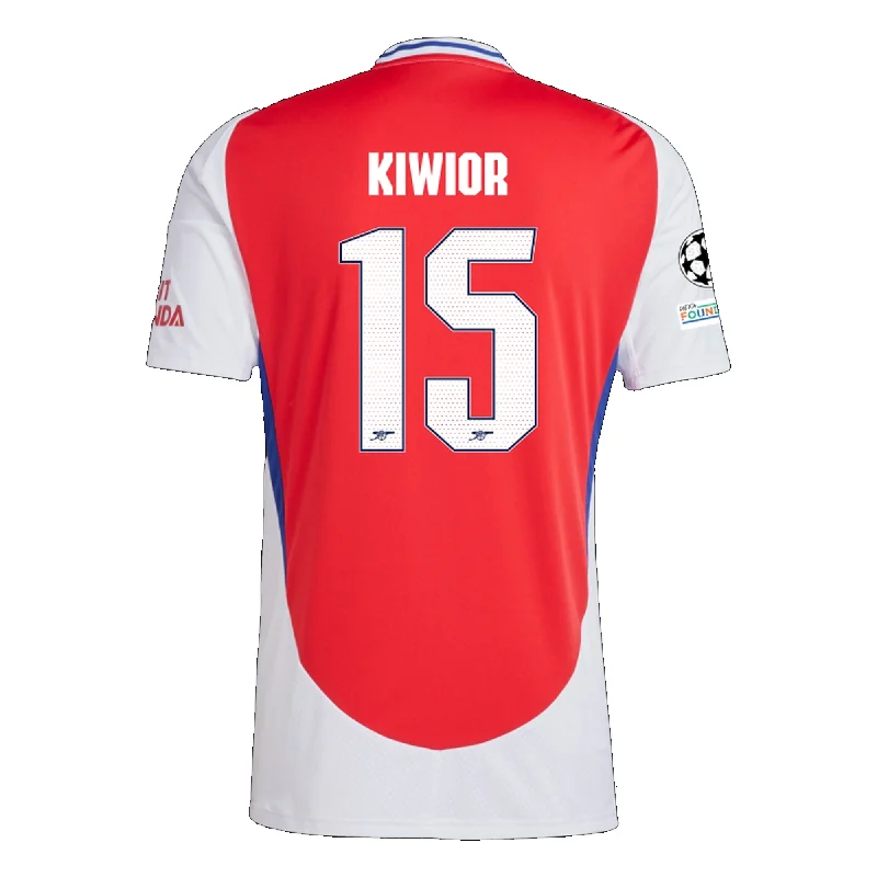 Men's Breathable Polyester Running Jerseys in Bright Neon Colors for High - Visibility Workoutsadidas Arsenal Jakub Kiwior Home Jersey w/ Champions League Patches 24/25 (Better Scarlet/White)