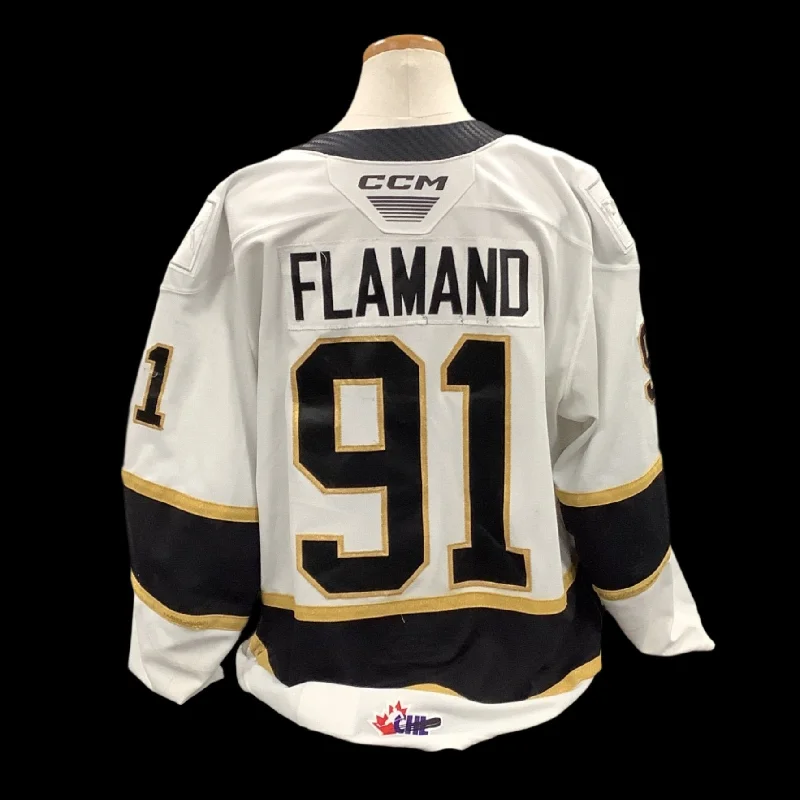 Men's Authentic Soccer Jerseys of National Teams for International Football EventsGame Used White Jersey 2023/24 #91 Flamand