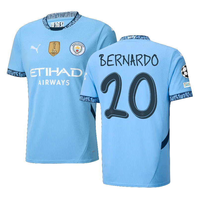 Men's Custom - Embroidered Volleyball Jerseys for Team Uniforms or Personalized GearPuma Manchester City Bernardo Silva Home Jersey w/ Champions League + Club World Cup Patch 24/25 (Team Light Blue/Marine Blue)