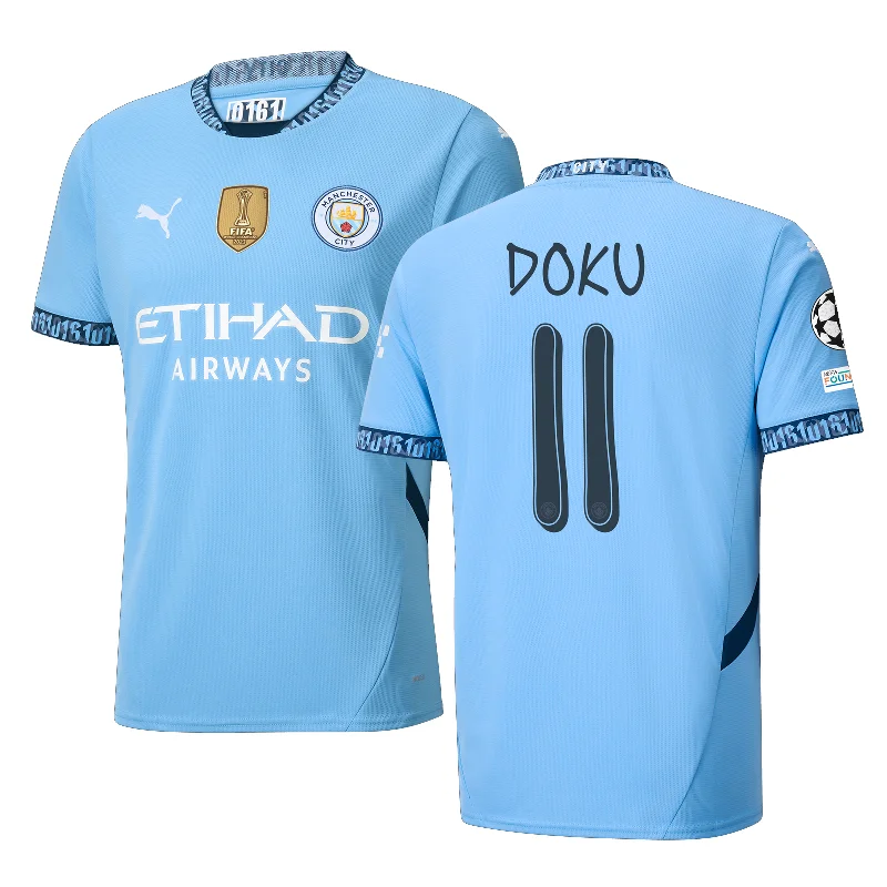 Men's Moisture - Wicking Lacrosse Jerseys with Mesh Panels for Optimal Performance on the FieldPuma Manchester Jérémy Doku Home Jersey w/ Champions League + Club World Cup Patch 24/25 (Team Light Blue/Marine Blue)