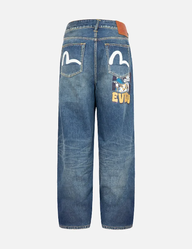 Plus Size Men's Relaxed Fit Jeans with a Tapered Leg for a Laid - Back VibeFortune Cat and Daruma Print Relax-Fit Jeans Plus Size Men's Relaxed Fit Jeans with a Tapered Leg for a Laid - Back VibeFortune Cat and Daruma Print Relax-Fit Jeans