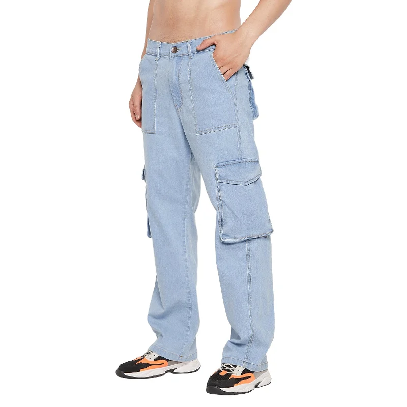 Men's Jeans with a Zip - Off Lower Leg for Convertible StyleIce Washed Carpenter Denim Men's Jeans with a Zip - Off Lower Leg for Convertible StyleIce Washed Carpenter Denim