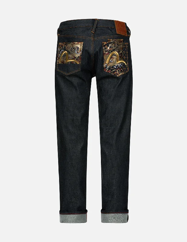 Men's Distressed Jeans with Patches for a Retro and DIY - Inspired AppearanceSeagull Embroidery and Brocade Patched Carrot Fit Denim Jeans #2017 Men's Distressed Jeans with Patches for a Retro and DIY - Inspired AppearanceSeagull Embroidery and Brocade Patched Carrot Fit Denim Jeans #2017