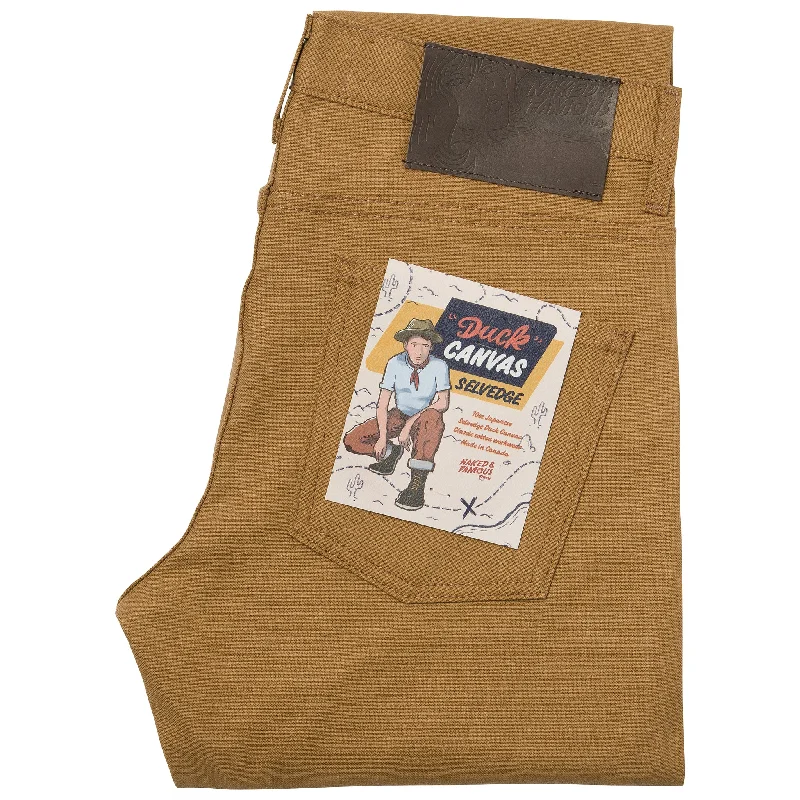 Men's Jeans with a Frayed Hem for a Casual and Effortless StyleSuper Guy - Duck Canvas Selvedge Men's Jeans with a Frayed Hem for a Casual and Effortless StyleSuper Guy - Duck Canvas Selvedge