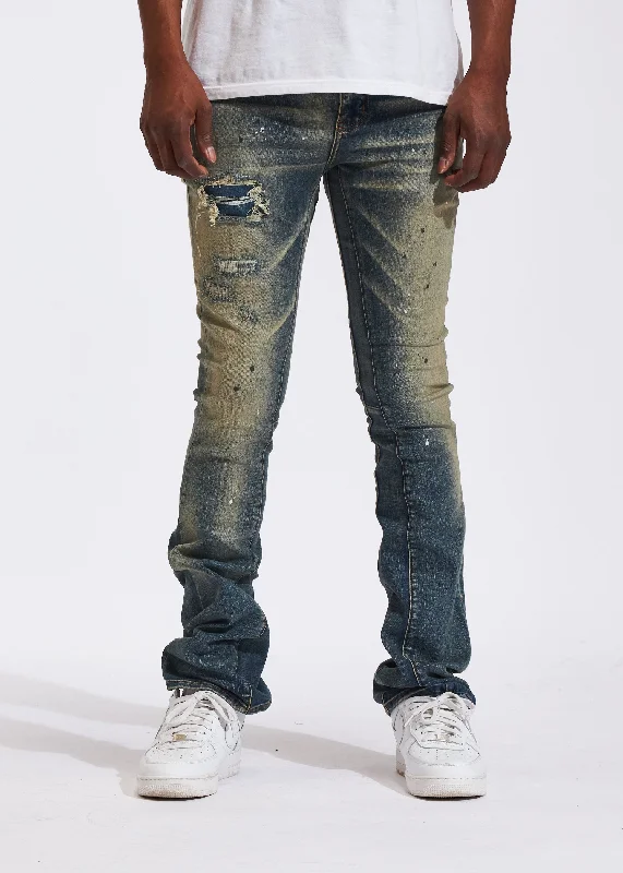 Men's Jeans with a Frayed Hem for a Casual and Effortless StyleArch Flare Denim (Indigo) Men's Jeans with a Frayed Hem for a Casual and Effortless StyleArch Flare Denim (Indigo)