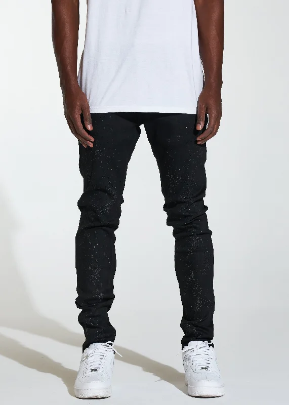 Men's Colored Jeans in Burgundy for a Bold and Fashion - Forward LookAtlantic Denim (Black Paint)