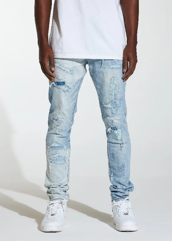 Plus Size Men's Relaxed Fit Jeans with a Faded Wash for a Vintage - Inspired LookAtlantic Denim (Light Distressed) Plus Size Men's Relaxed Fit Jeans with a Faded Wash for a Vintage - Inspired LookAtlantic Denim (Light Distressed)