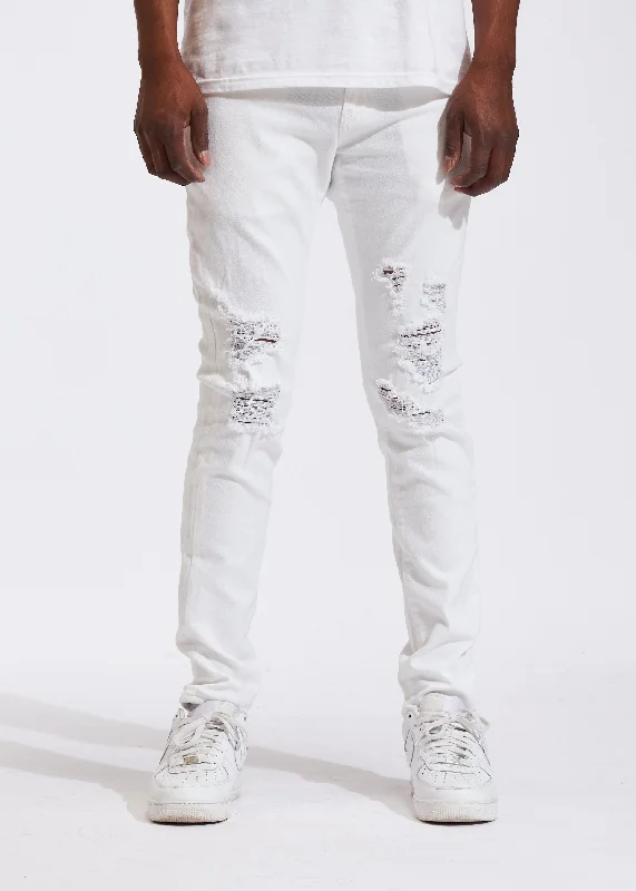 Men's Low - Rise Jeans in a Light Wash for a Casual and Youthful LookAtlantic Denim (White)