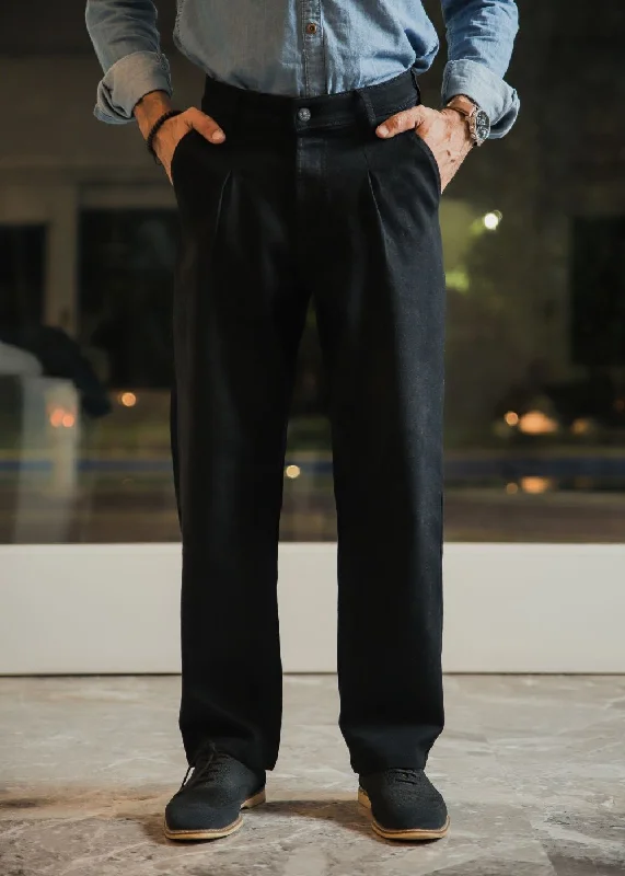 Plus Size Men's Relaxed Fit Jeans with a Tapered Leg for a Laid - Back VibeBlack Urban Pleat Relaxed Jeans Plus Size Men's Relaxed Fit Jeans with a Tapered Leg for a Laid - Back VibeBlack Urban Pleat Relaxed Jeans