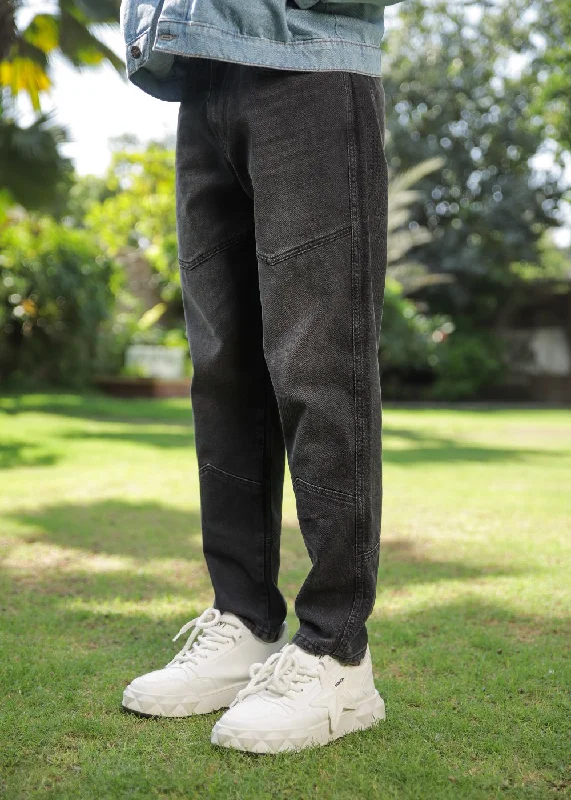 Men's Jeans with a Hidden Coin Pocket for Added ConvenienceBlack Vertex Jeans-Him