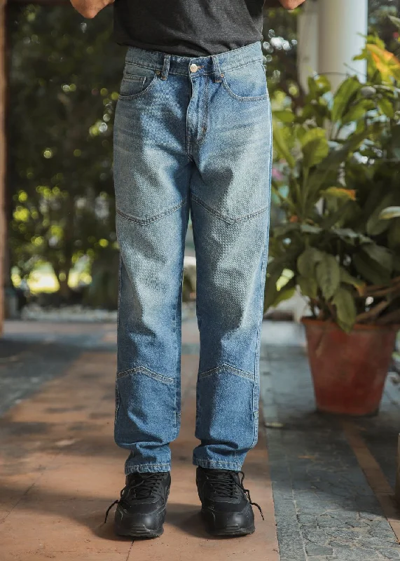 Men's Jeans with a Zip - Off Lower Leg for Convertible StyleBlue Vertex Jeans-Him