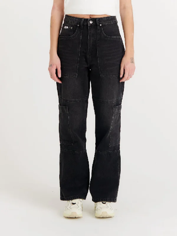Men's Jeans with a Button - Fly for a Traditional and Classic AestheticCombat Jean Faded Black Men's Jeans with a Button - Fly for a Traditional and Classic AestheticCombat Jean Faded Black