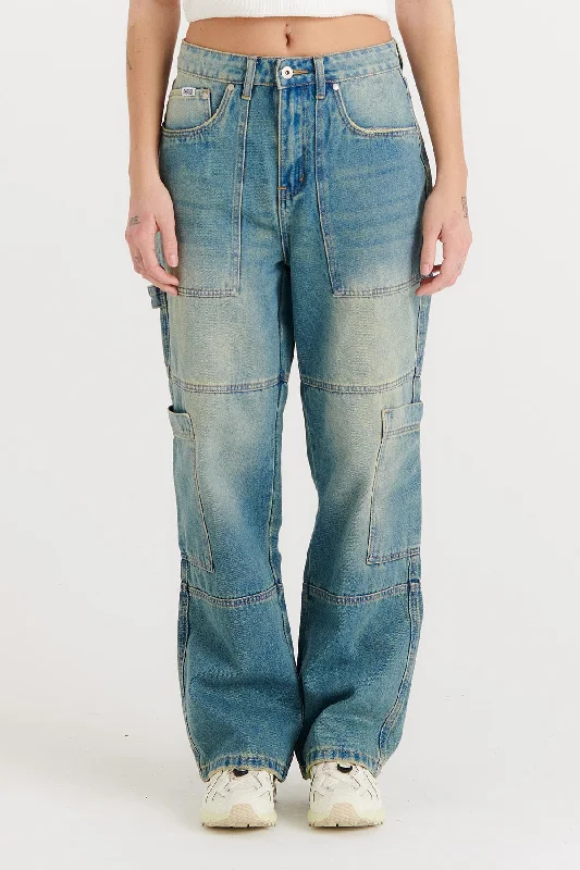 Men's Jeans with an Elastic Waistband for Ultimate ComfortCombat Jean Faded Blue
