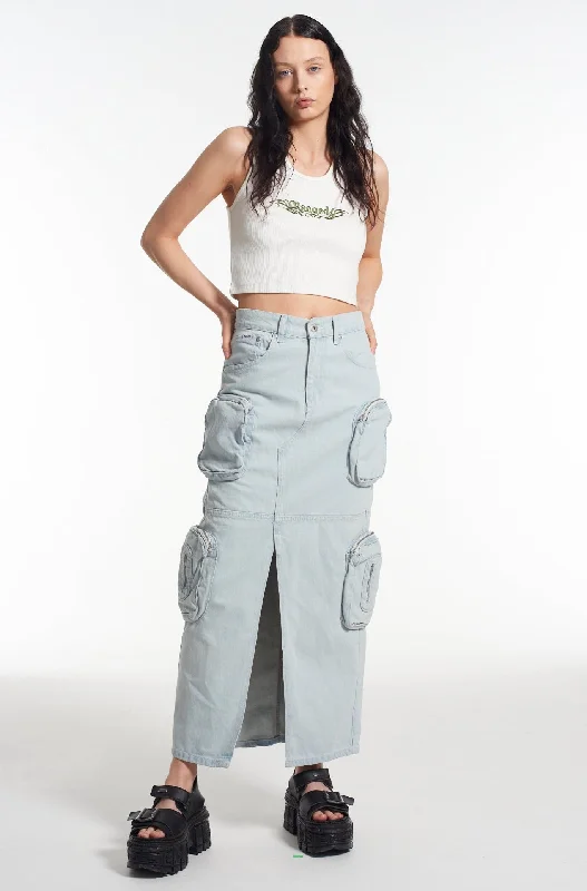 Men's High - Waisted Jeans in a Medium Wash for a Vintage - Style RevivalZip Combat Maxi Skirt Stonewash Men's High - Waisted Jeans in a Medium Wash for a Vintage - Style RevivalZip Combat Maxi Skirt Stonewash